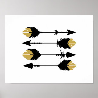 Black and Gold Arrows - Art Print