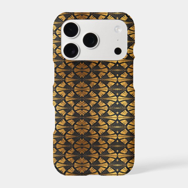black and gold Art Deco fan pattern  (Back)