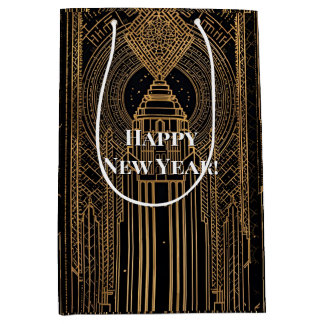 Black and Gold Art Deco Medium Gift Bag