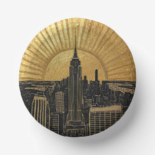 Black and Gold Art Deco Paper Plates