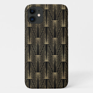 Black and gold art-deco pattern Case-Mate iPhone case