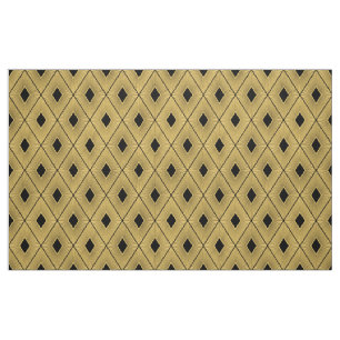 Black and Gold Art Deco Style Fabric