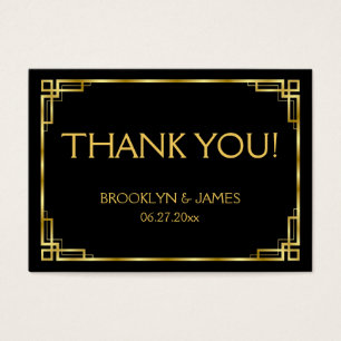 Black And Gold Art Deco Wedding Favour Tags