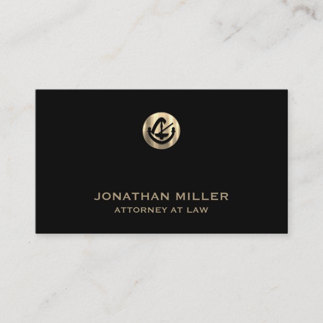 Black and Gold Attorney Business Card (Front)