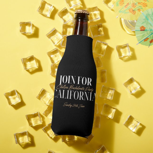 Black And Gold Bachelorette Party Bottle Cooler (In Situ Summer)