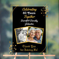 Black and Gold Balloons 50th Anniversary