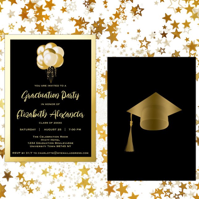 Black and Gold Balloons Graduation Party (Creator Uploaded)