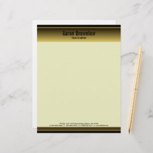 Black and Gold Bars Accountant Business Letterhead