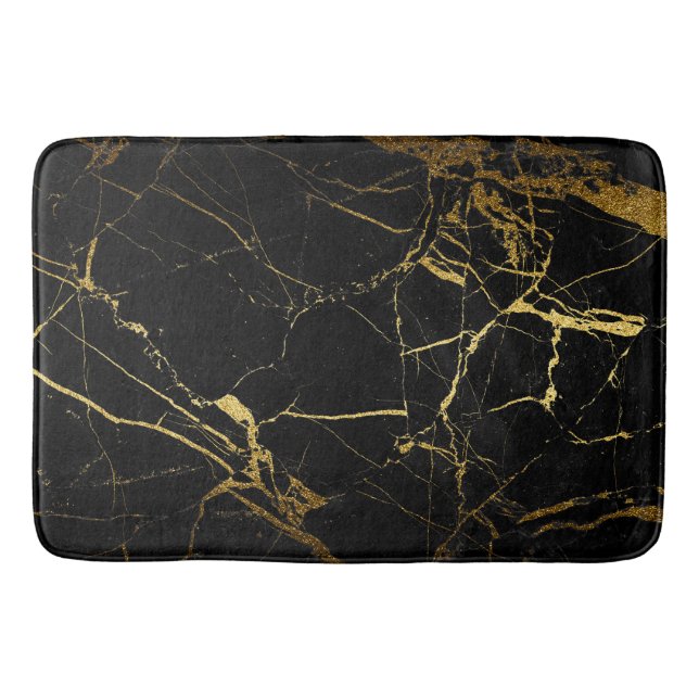 black and gold Bath Mat (Front)