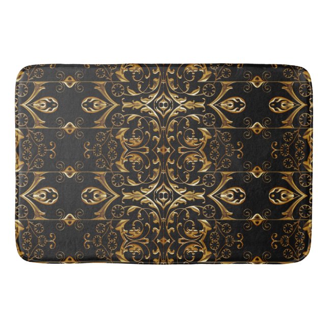 Black and Gold Bath Mat (Front)