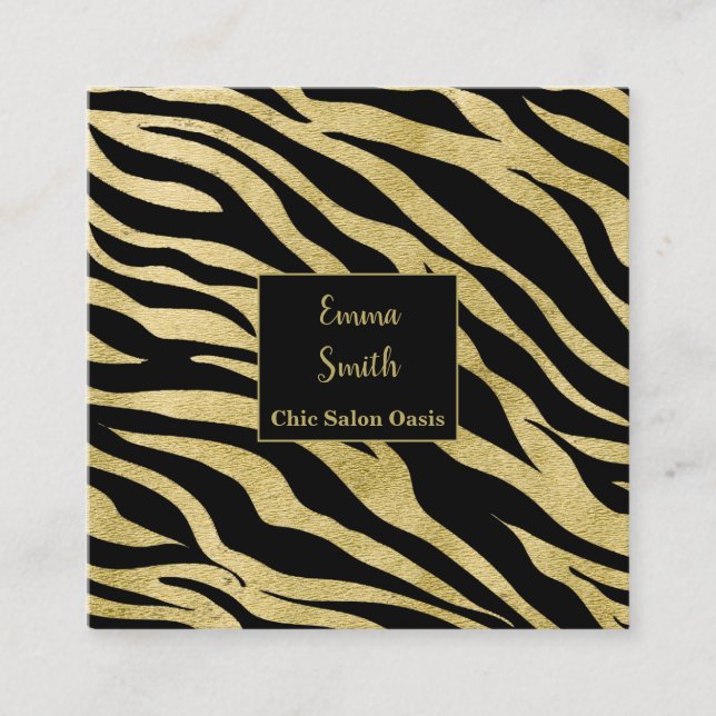 Black and Gold Beauty Professional Business Card (Front)