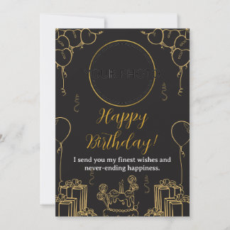 Black and Gold Birthday Card