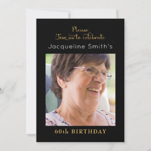 Black And Gold Birthday Invitation