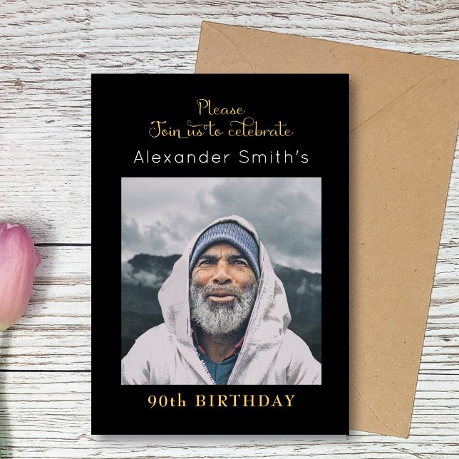 Black And Gold Birthday Invitation (Creator Uploaded)