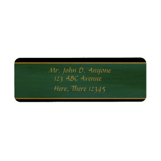 Black and Gold Border Return Address Label