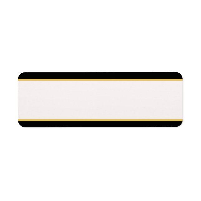 Black and Gold Border Return Address Label (Front)