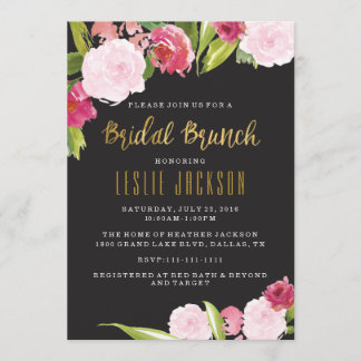 Black and Gold Bridal Brunch Shower Invitation