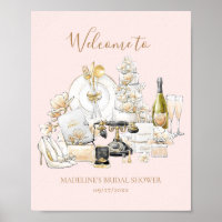 Black and Gold Bridal Shower Welcome Sign