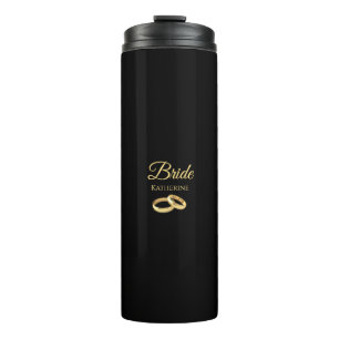 Black and Gold-Bride- Thermal Tumbler
