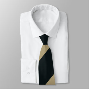 Black and Gold Broad Regimental Stripe Tie
