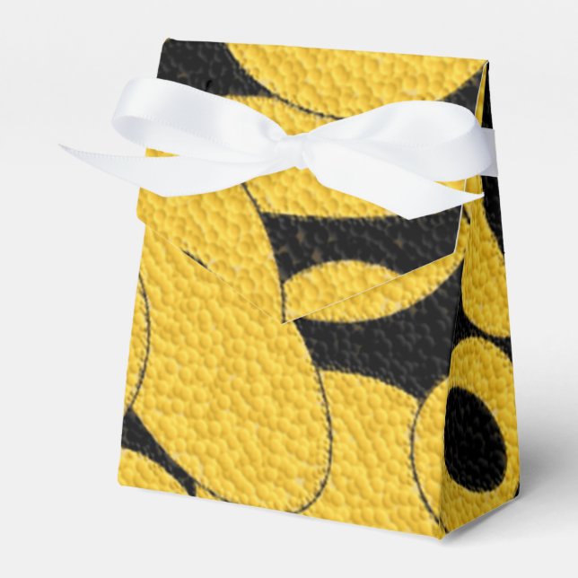 Black and Gold Bubble Orbs favour box (Front Side)