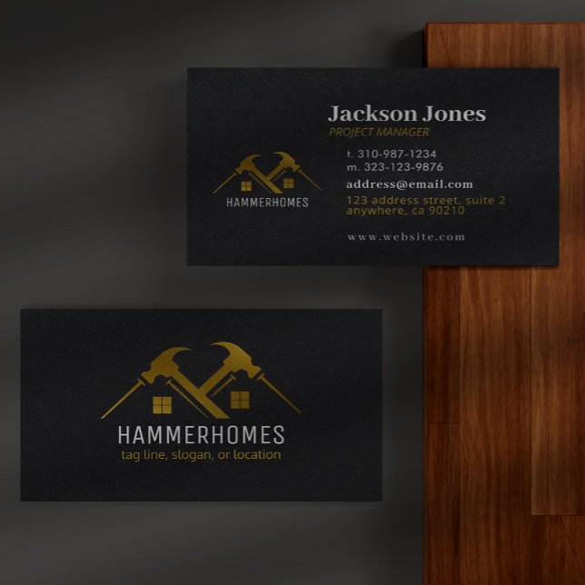 Black and Gold Building Home Tools Business Cards  (Creator Uploaded)