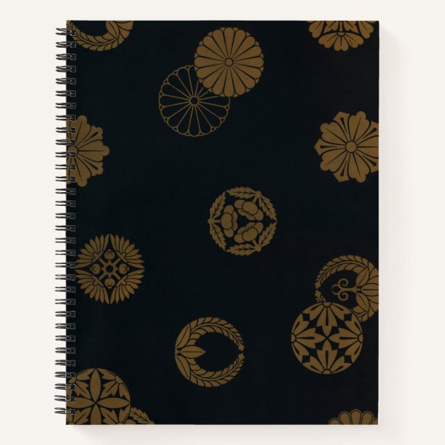 Black and Gold Bullet Journal Japanese Design (Front)