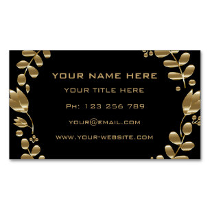 Black and Gold Business Card Magnet Template