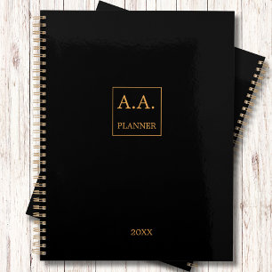 Black and Gold Business Logo Monogram  Planner