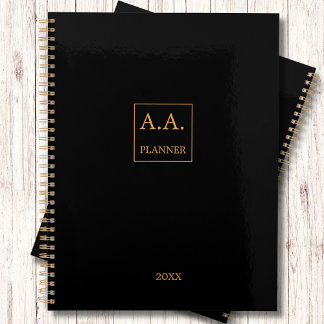 Black and Gold Business Logo Monogram Planner