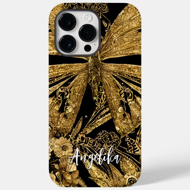 Black and Gold Butterflies Case-Mate iPhone Case (Back)