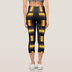 Black and Gold Capri Leggings lattice