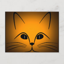 Black and Gold Cat Face Digital Design