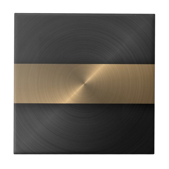 Black And Gold Ceramic Tile (Front)