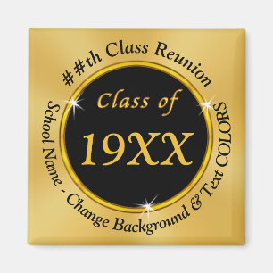 Black and Gold Cheap Class Reunion Favours Magnets