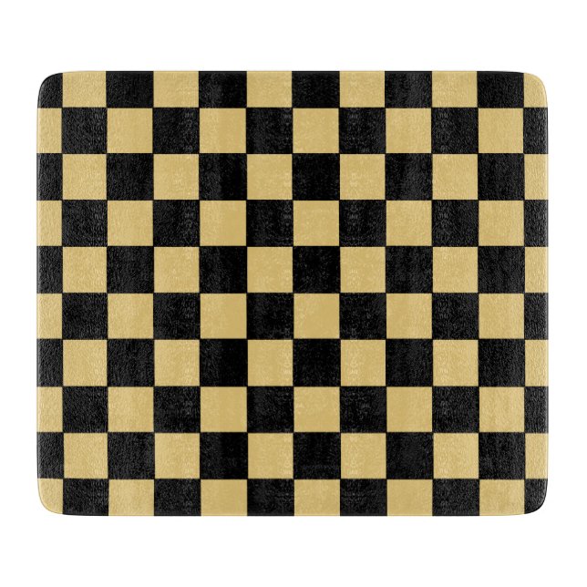 black and gold checkerboard  cutting board (Front)