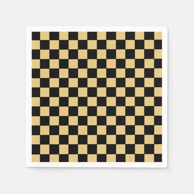 Black and Gold Checkered Napkin (Front)