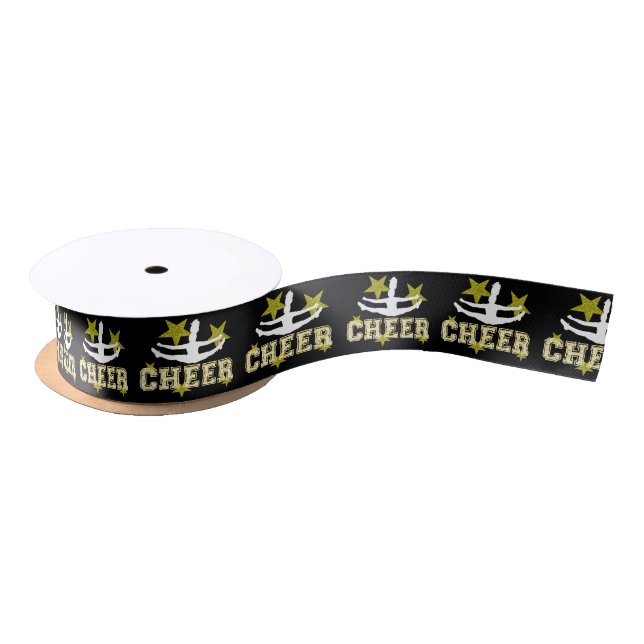Black and gold cheerleading Satin Ribbon (Spool)