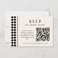 Black and Gold Chequerboard Border Wedding Online