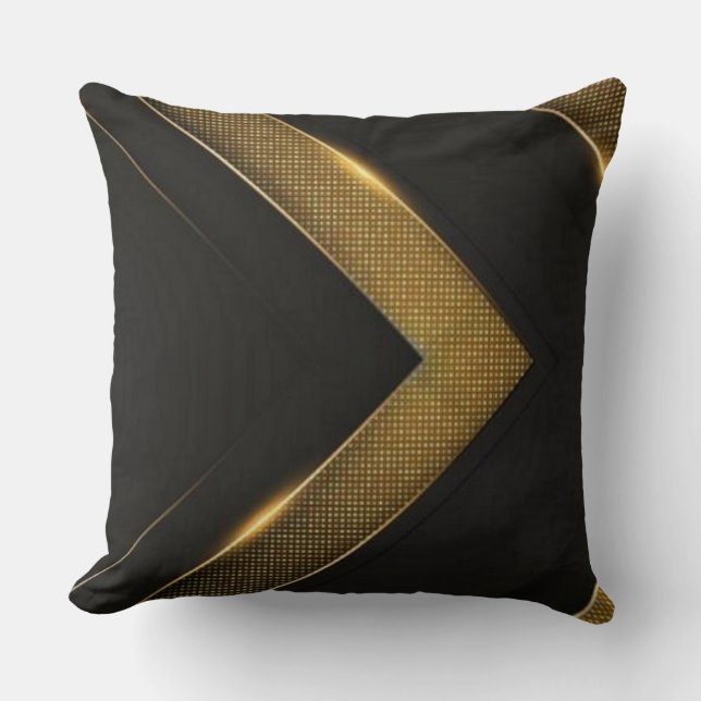  Black And Gold Chevron  Cushion (Front)