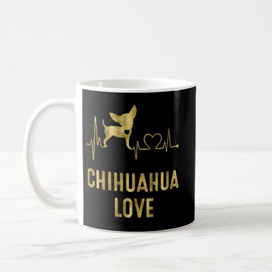 Black And Gold Chihuahua Love Classic Mug