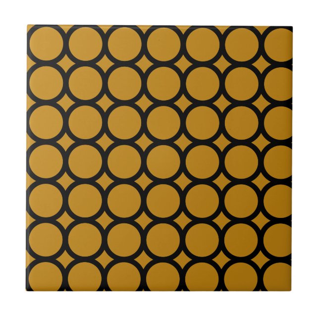 Black and gold circle  ceramic tile (Front)