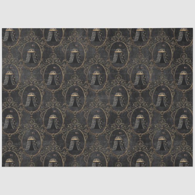 Black and Gold Circus Series Design 12 Tissue Paper (Front)