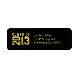 Black and Gold Class of 2013 Return Address Label