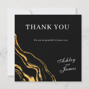 Black and Gold Classic Wedding Thank You Card