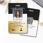Black and Gold Classy Notary Signing Agent ID Badg