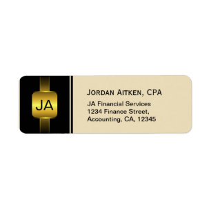 Black and Gold Coins Elegant CPA Accountant Return Address Label