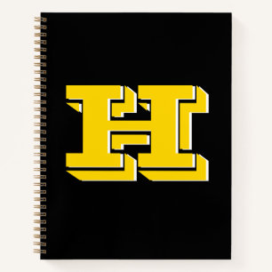 Black and Gold Collegiate Colour Style Monogram Notebook
