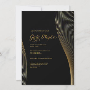 Black and Gold Company Gala Night Invitation 