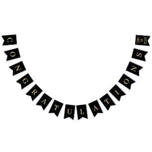 Black and Gold Congratulations Bunting